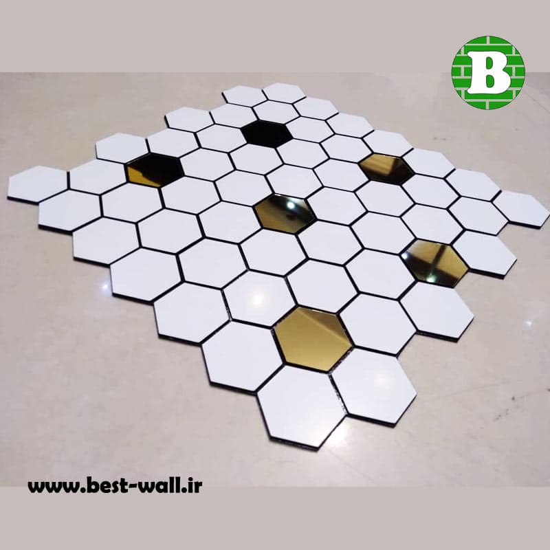 بین کابینتی هگزان سفید دکور طلایی 563 — تصویر ۱۰
