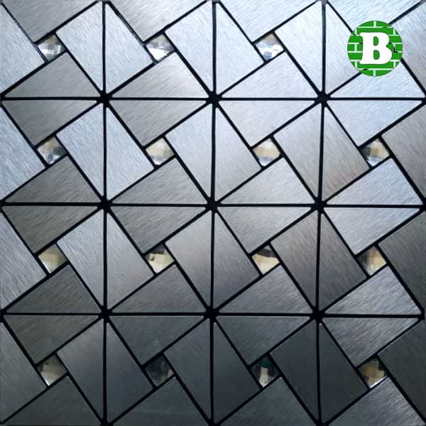 بین کابینتی مثلثی نگین دار نقره ای وارداتی — تصویر ۴