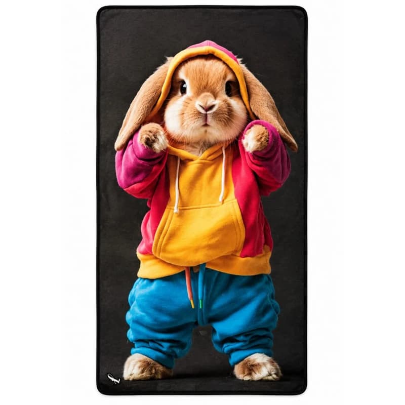 حوله ورزشی میکرو پنبه سایز ۵۰×۱۰۰ سانتیمتر مدل خرگوش کد A379