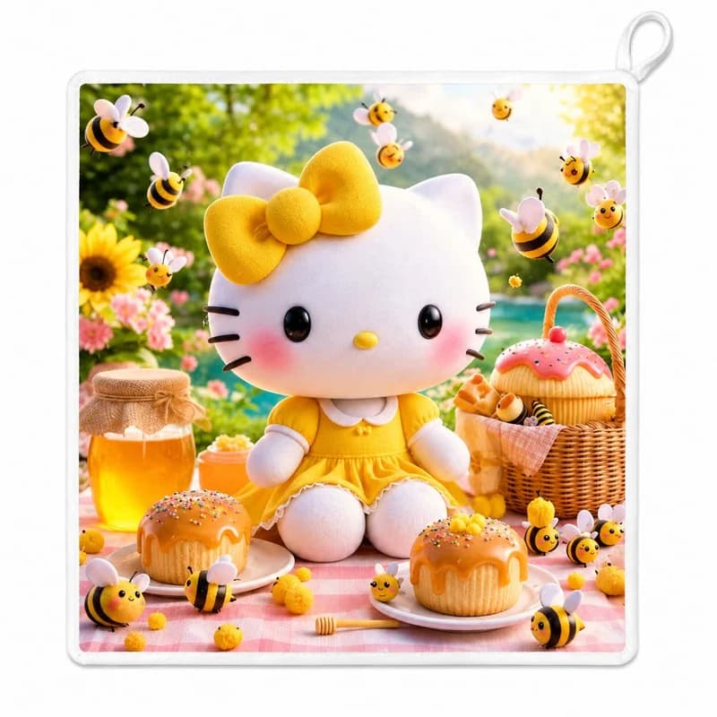 حوله دست و صورت نوزاد مدل کیتی kitty