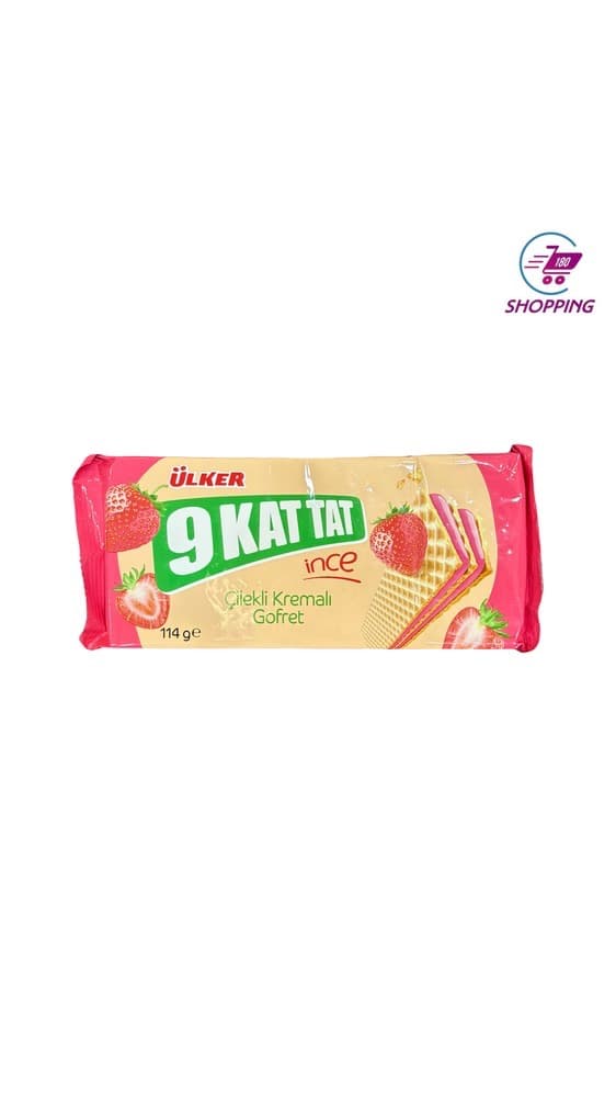 ویفر اولکر 9 کات تات با طعم توت فرنگی حجم 114 گرم — تصویر ۳