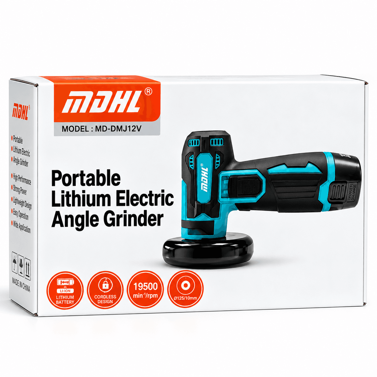 مینی فرز شارژی ۱۲ ولت ۷۵ میلی‌متری MDHL مدل MD-DMJ12V با باتری — تصویر ۶