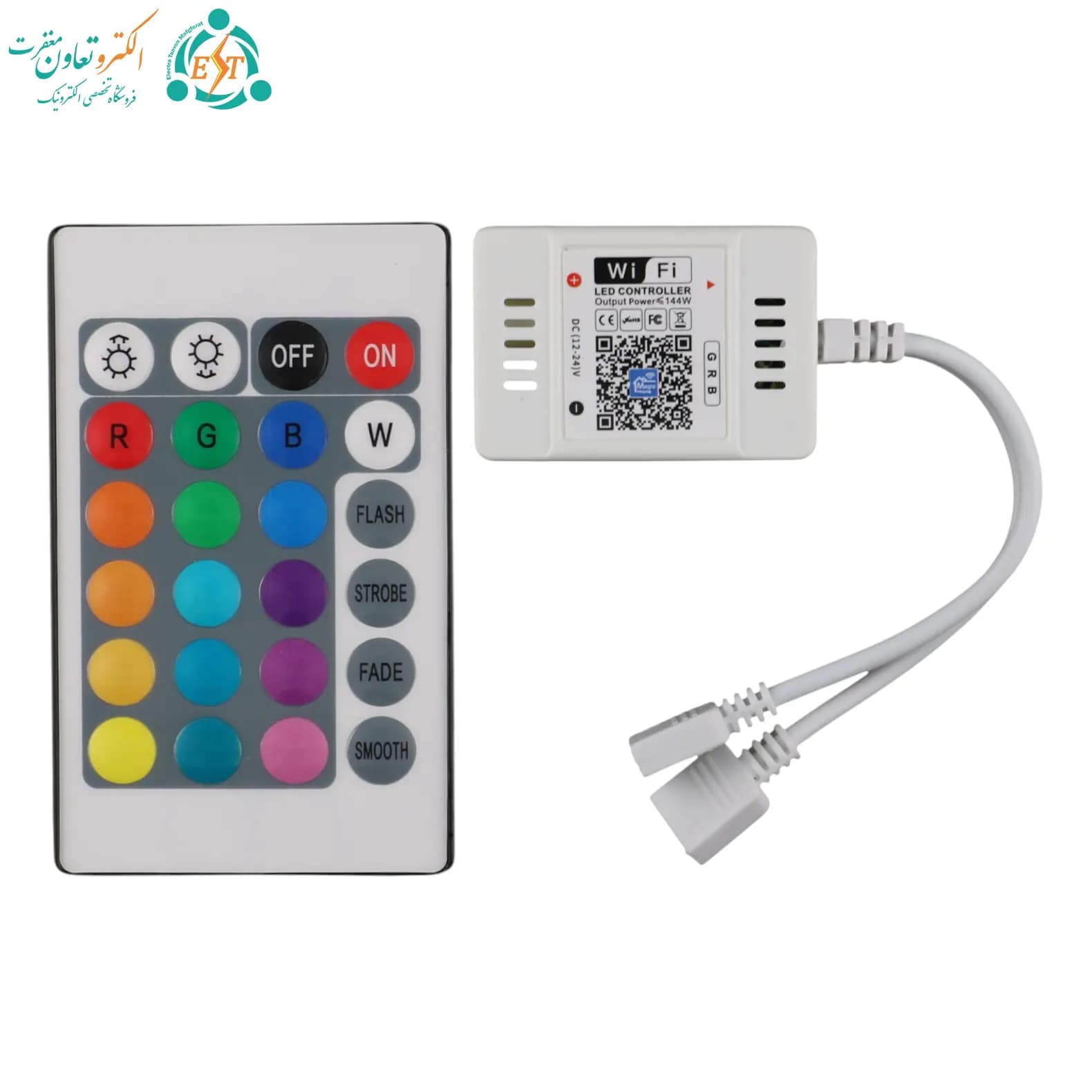 کنترلر ریموت RGB وای فای دار 12 ولت 144 وات دو خروجی — تصویر ۹