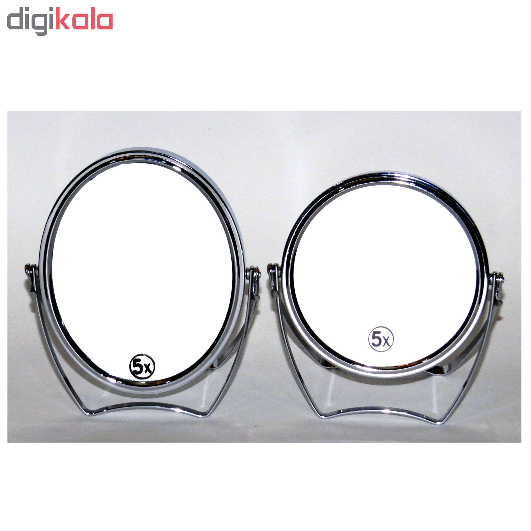 آینه آرایشی رومیزی کوچک کد J01 با بزرگنمایی 5x — تصویر ۶