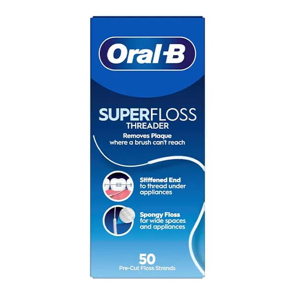 نخ دندان ارتودنسی اورال بی مدل Super Floss بسته 50 عددی