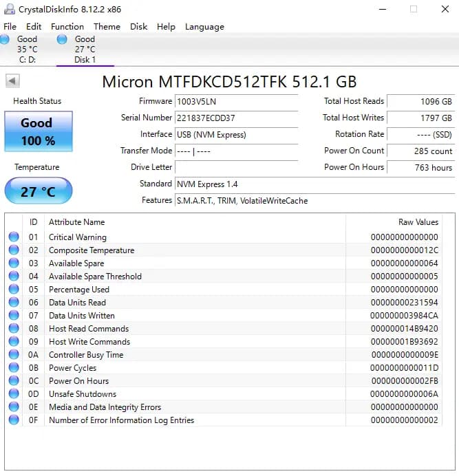 اس اس دی اینترنال Micron 2450 256GB SSD M.2 NVMe Pyrite 2242 PCIe Gen 4*4 ظرفیت 256 گیگابایت پایه کوتاه — تصویر ۲