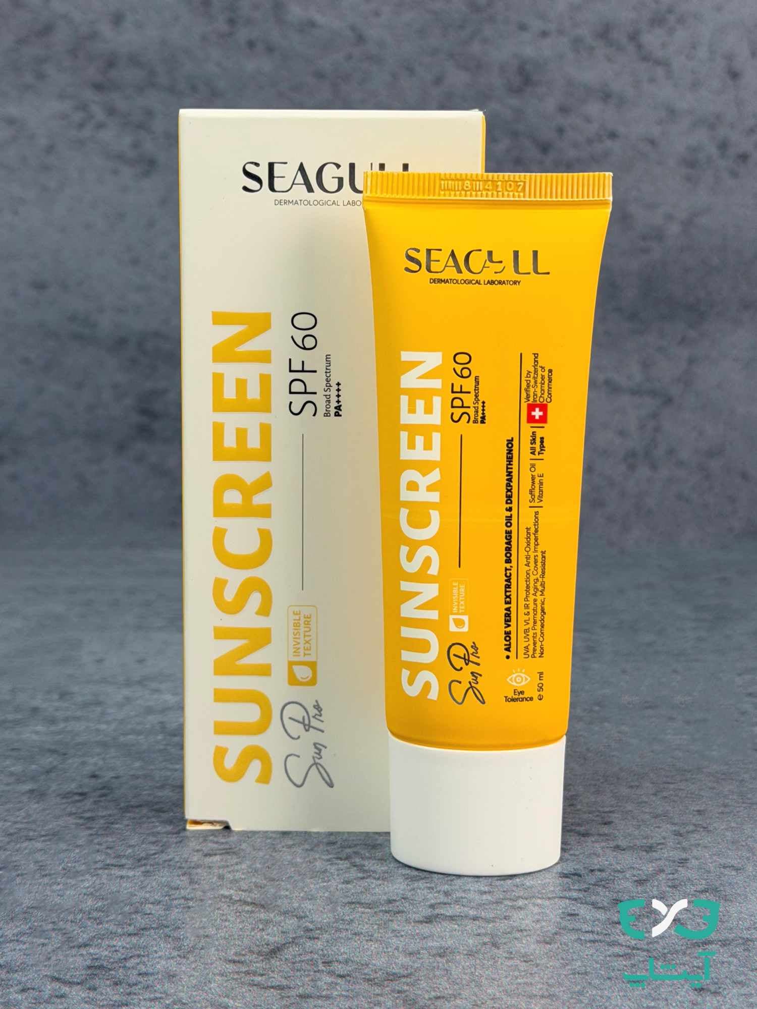 کرم ضد آفتاب فاقد رنگ SPF60 سی گل SEAGULL مناسب انواع پوست حجم 50ml — تصویر ۹