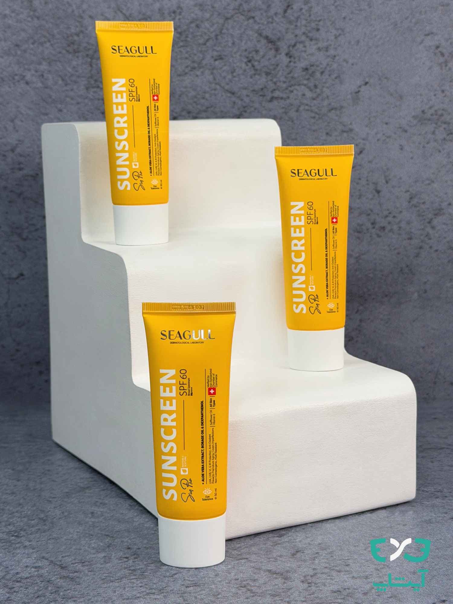 کرم ضد آفتاب فاقد رنگ SPF60 سی گل SEAGULL مناسب انواع پوست حجم 50ml — تصویر ۲