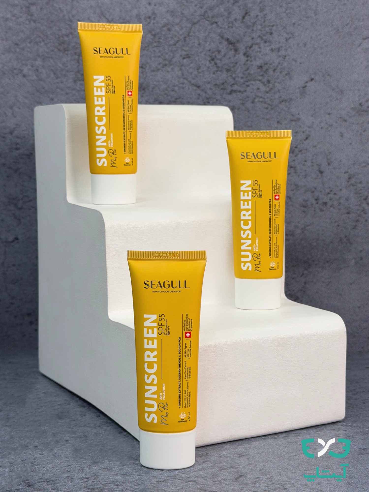 کرم ضد آفتاب فاقد رنگ آقایان SPF55 سی گل SEAGULL مناسب انواع پوست حجم 50ml — تصویر ۲