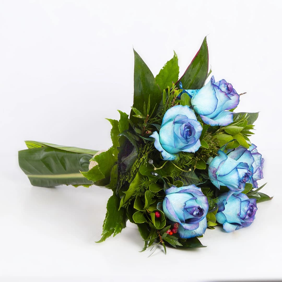 دسته گل رز هلندی آبی کد 6610 ❀ + ارسال فوری |باختر — تصویر ۲