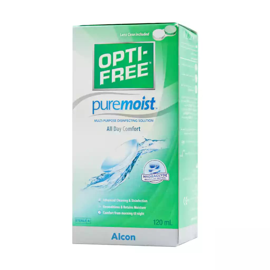 محلول شستشوی لنز اپتی فری مدل Purmoist آلکن حجم 120 میلی لیتر — تصویر ۲