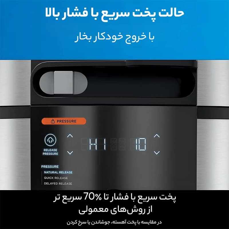 مولتی کوکر نینجا OL750 ظرفیت ۷.۵ لیتر استیل چند کاره — تصویر ۸