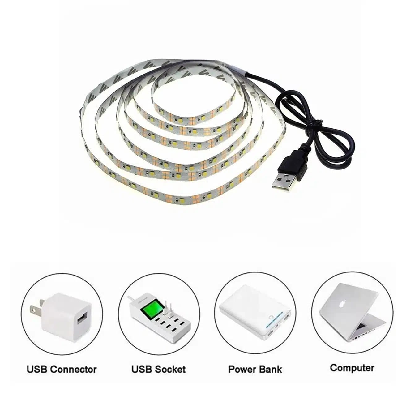ریسه ال ای دی پشت تلویزیون RGB طول 5 متر با ریموت کنترل و USB — تصویر ۱۱