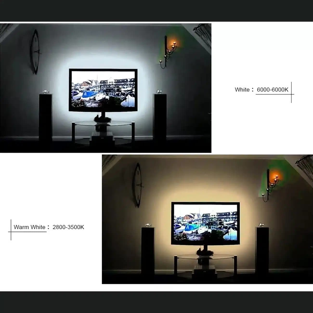 ریسه ال ای دی پشت تلویزیون RGB طول 5 متر با ریموت کنترل و USB — تصویر ۴