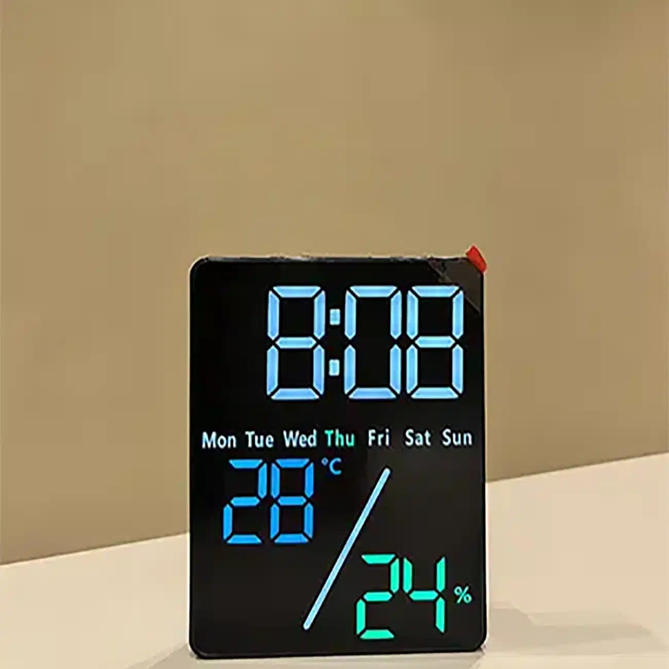 ساعت دیجیتال LED رومیزی مدل 5508 با نمایش دما و رطوبت — تصویر ۱۲