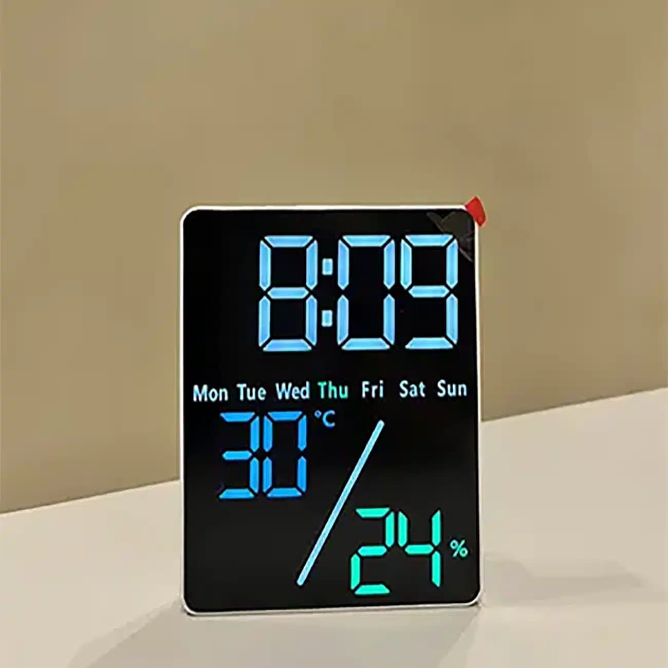 ساعت دیجیتال LED رومیزی مدل 5508 با نمایش دما و رطوبت — تصویر ۵