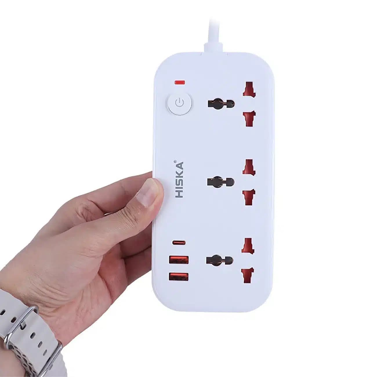 چند راهی برق هیسکا HISKA مدل ch-5511 با 3 سوکت و 3 پورت — تصویر ۲