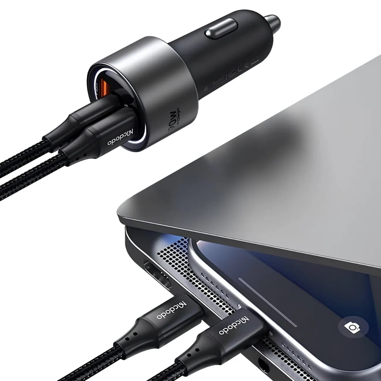 شارژر فندکی مک دودو Mcdodo مدل CC-3110 توان 90W سه پورت — تصویر ۳