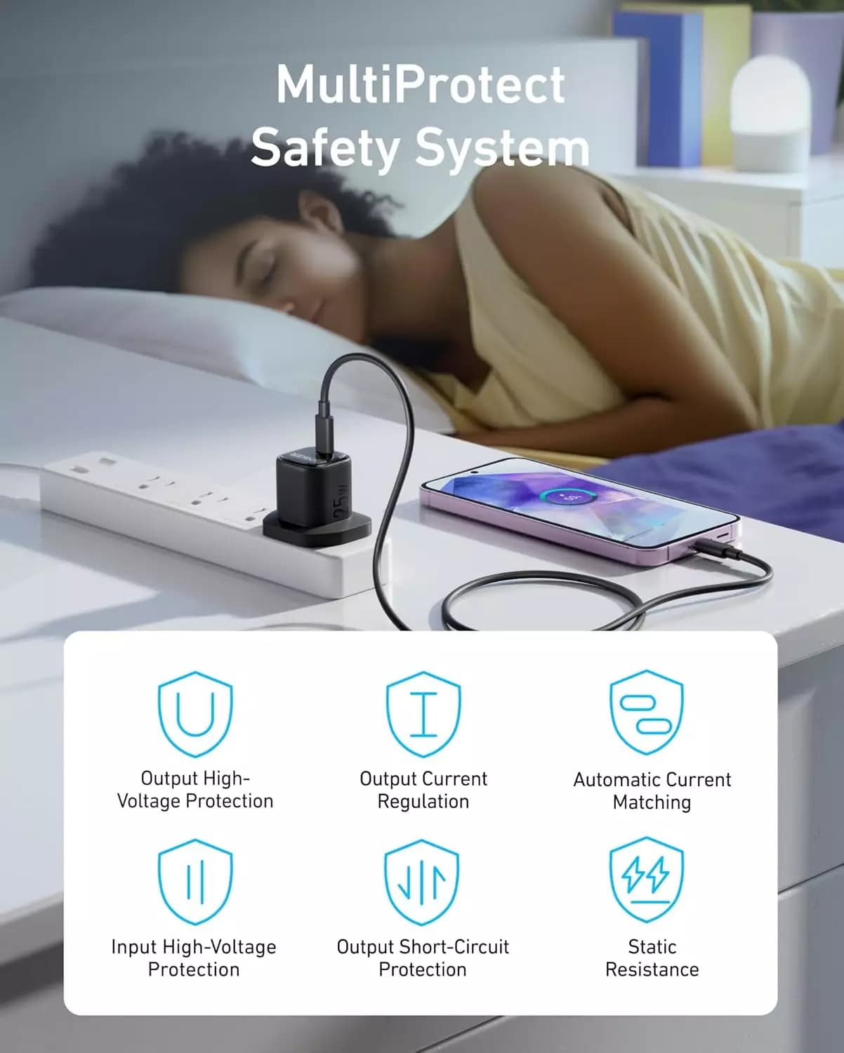 شارژر دیواری انکر Anker مدل B2656 توان 25W با کابل USB-C — تصویر ۸
