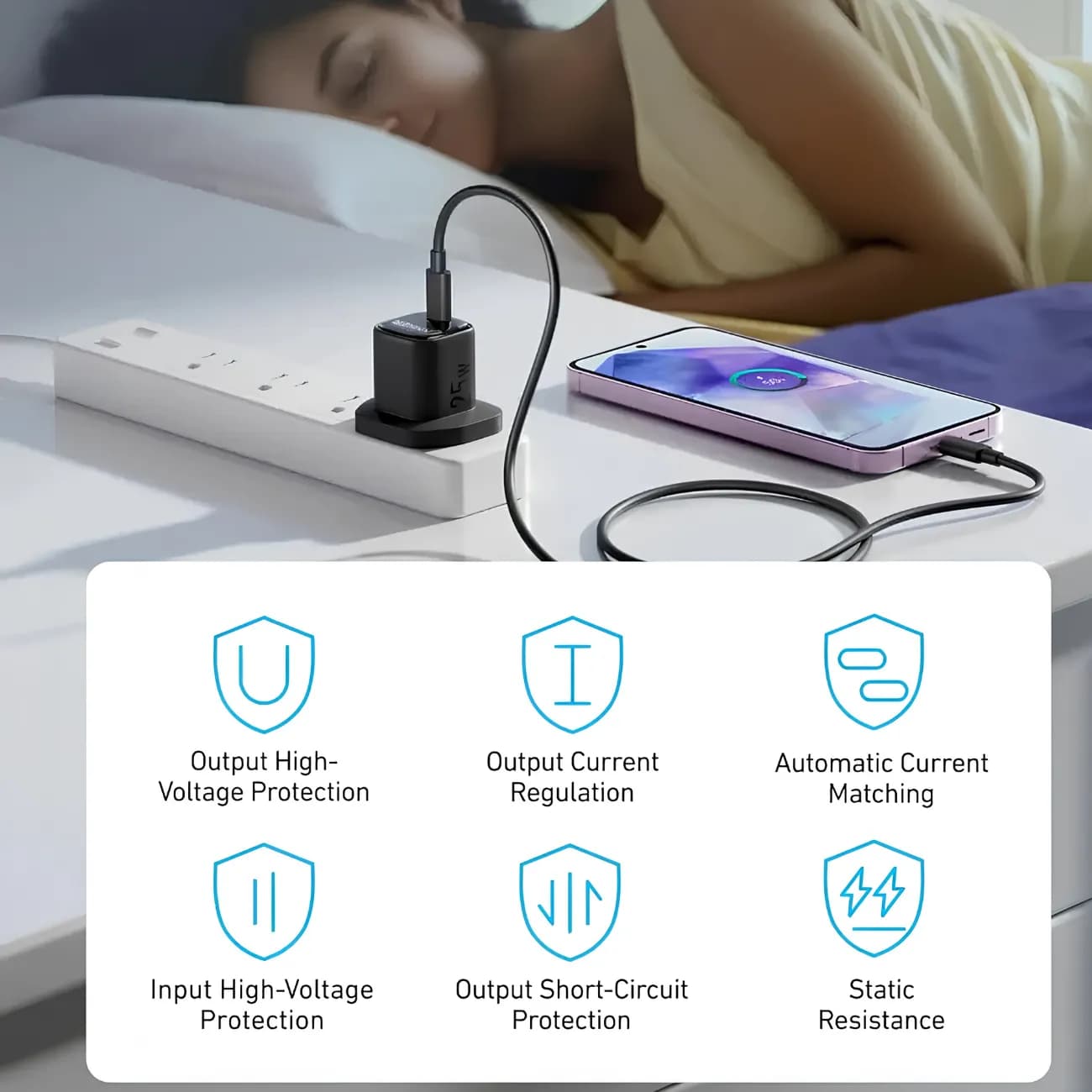 شارژر دیواری انکر Anker مدل B2656 توان 25W با کابل USB-C — تصویر ۲