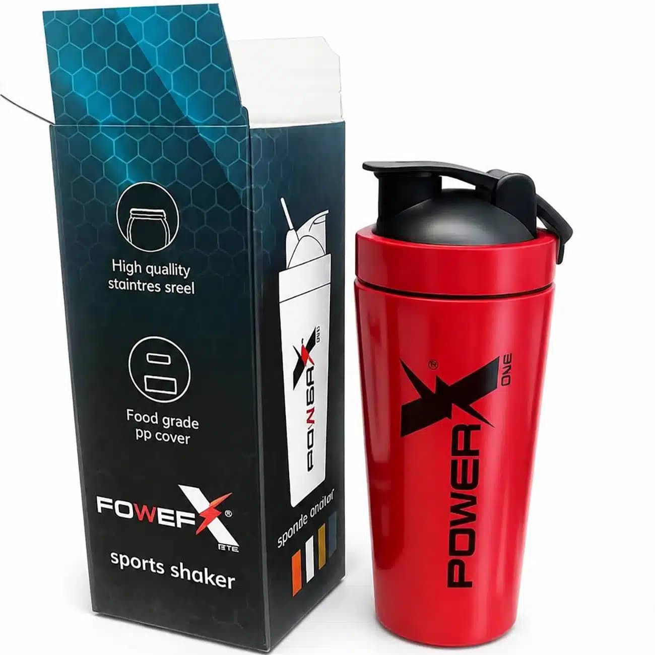شیکر استیل ورزشی پاور ایکس Power X مدل One ظرفیت 739 میلی لیتر — تصویر ۹