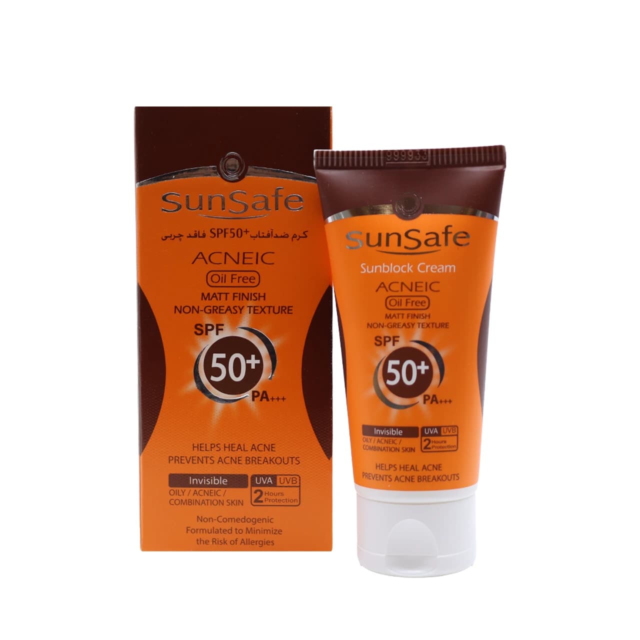 کرم ضد آفتاب SPF50 فاقد چربی سان سیف مناسب پوست های چرب و آکنه ای 50 میلی لیتر