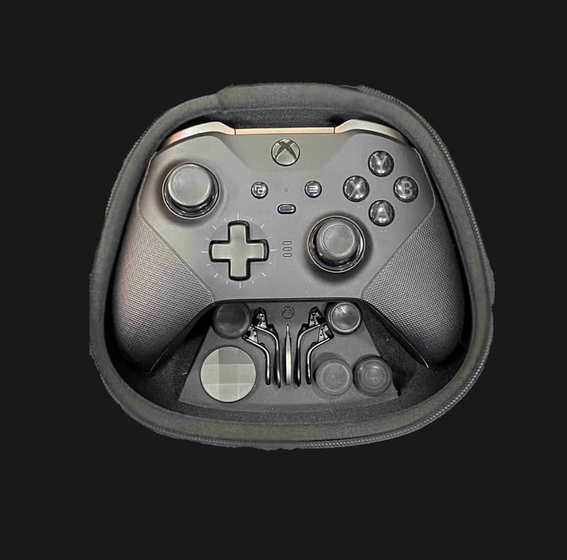دسته ایکس باکس سریس الیت 2 – رنگ مشکی دسته دوم و جعبه باز شده controller x box series elite2 black