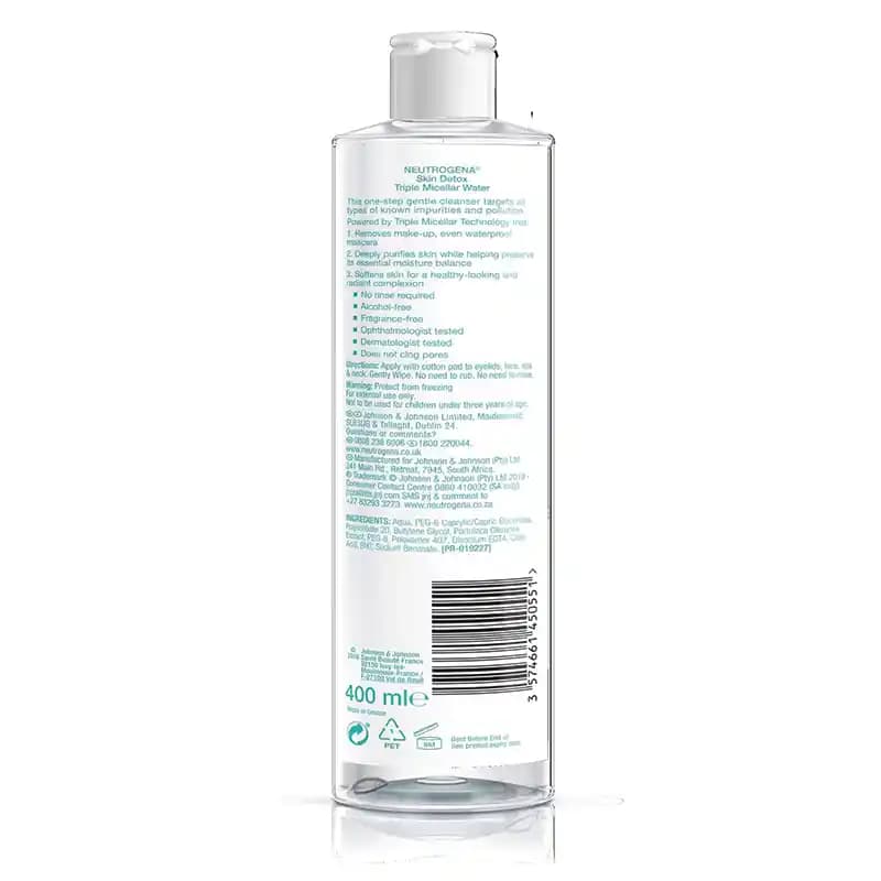 میسلار واتر نوتروژینا مدل Skin Detox حجم 400 میل — تصویر ۳