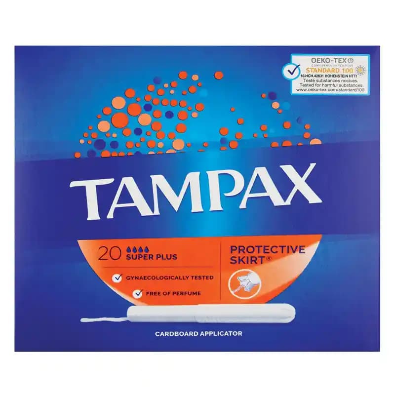 تامپون Tampax Super Plus تامپکس نارنجی بسته 20 عددی — تصویر ۲