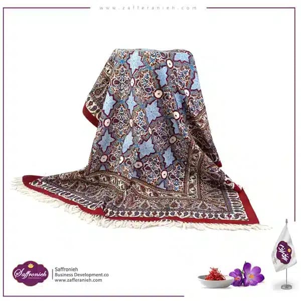 رومیزی قلمکار سنتی مستطیل – طرح FM22 — تصویر ۲