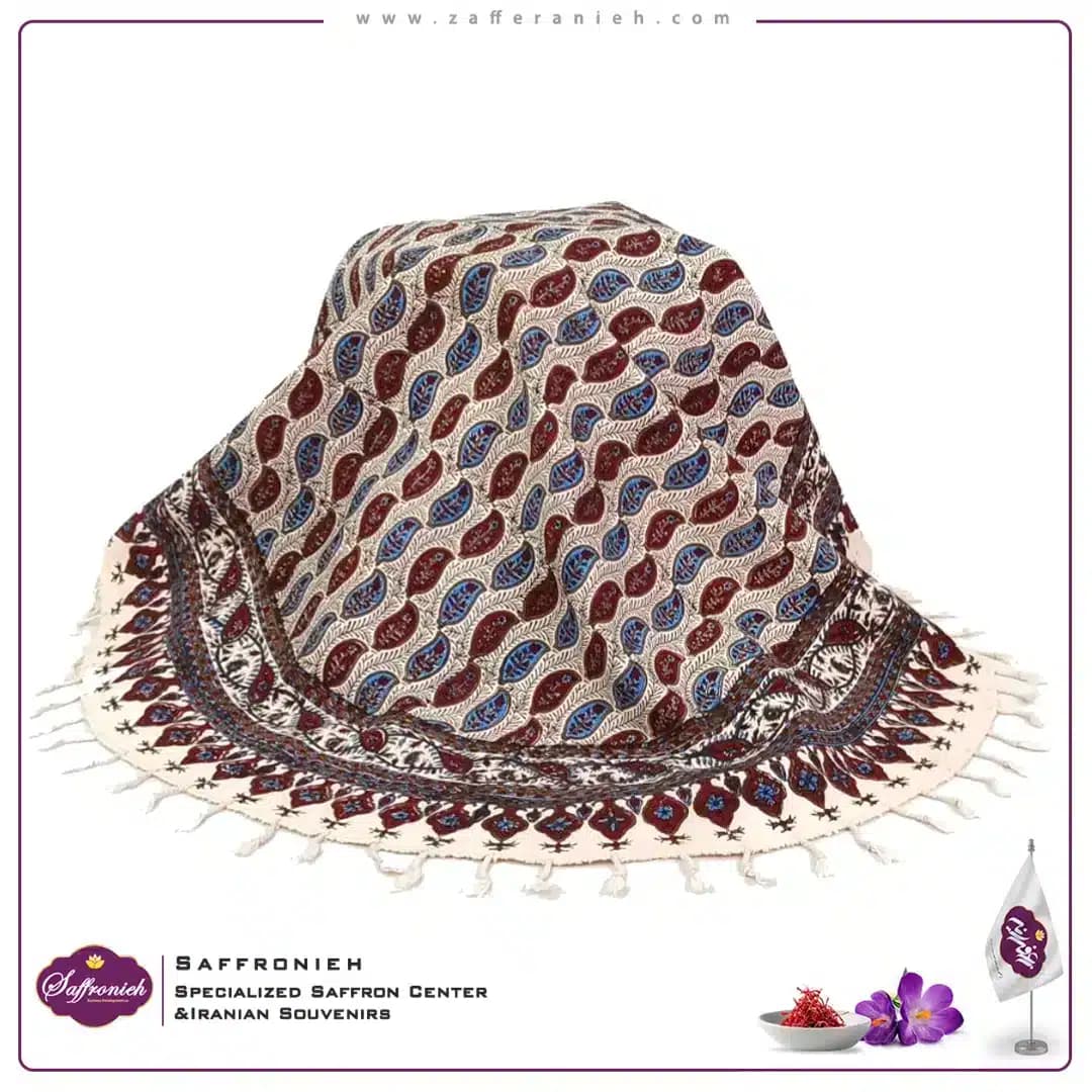 رومیزی قلمکار سنتی گرد – طرح FG22 — تصویر ۲
