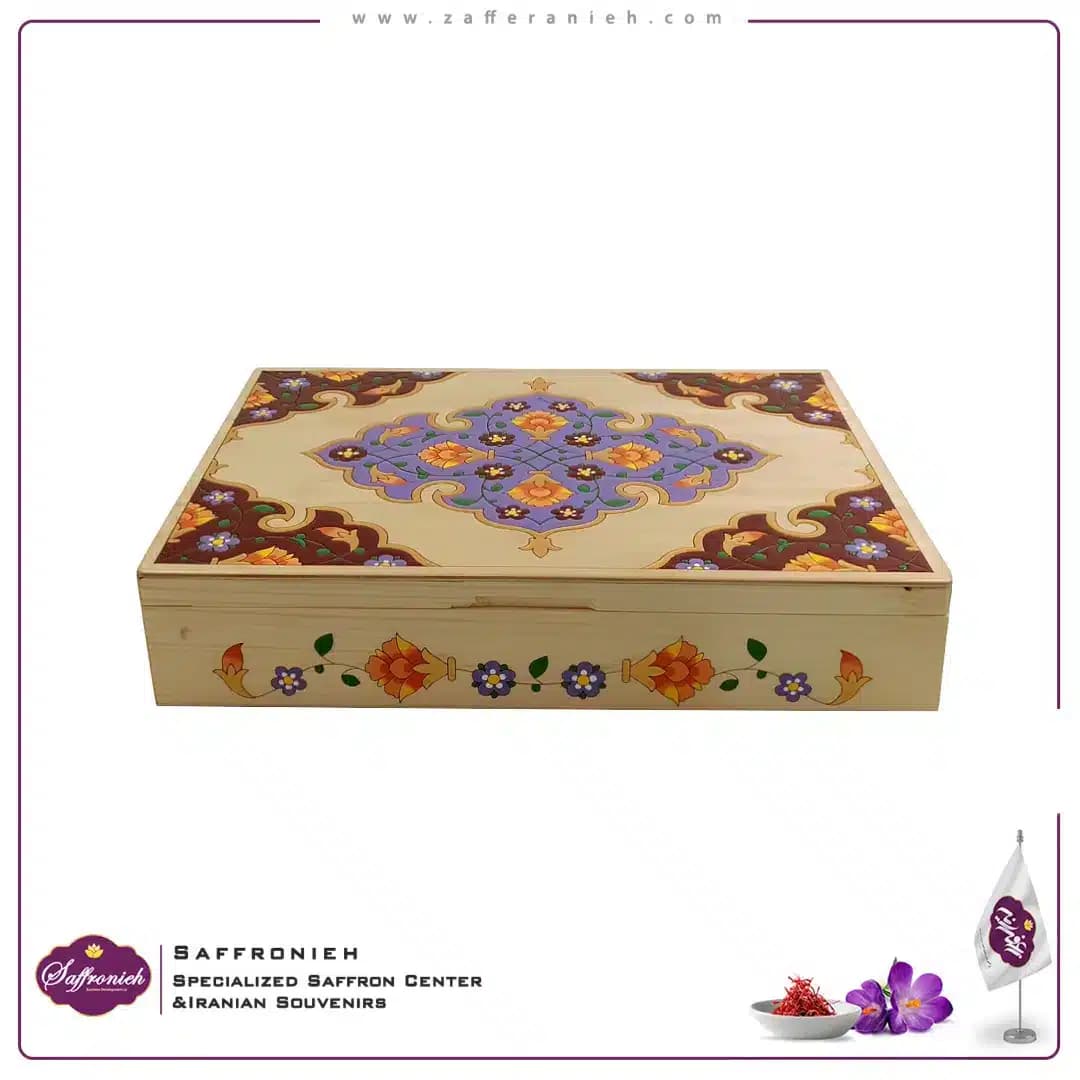 جعبه دست ساز چوبی نقاشی مدل ماهرخ — تصویر ۹