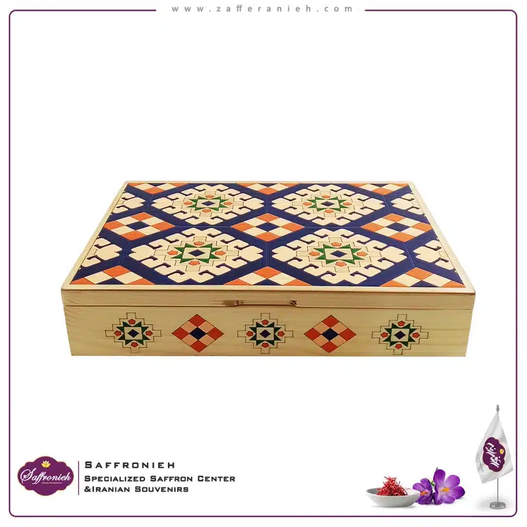 جعبه دست ساز چوبی نقاشی مدل ماهرخ — تصویر ۱۲