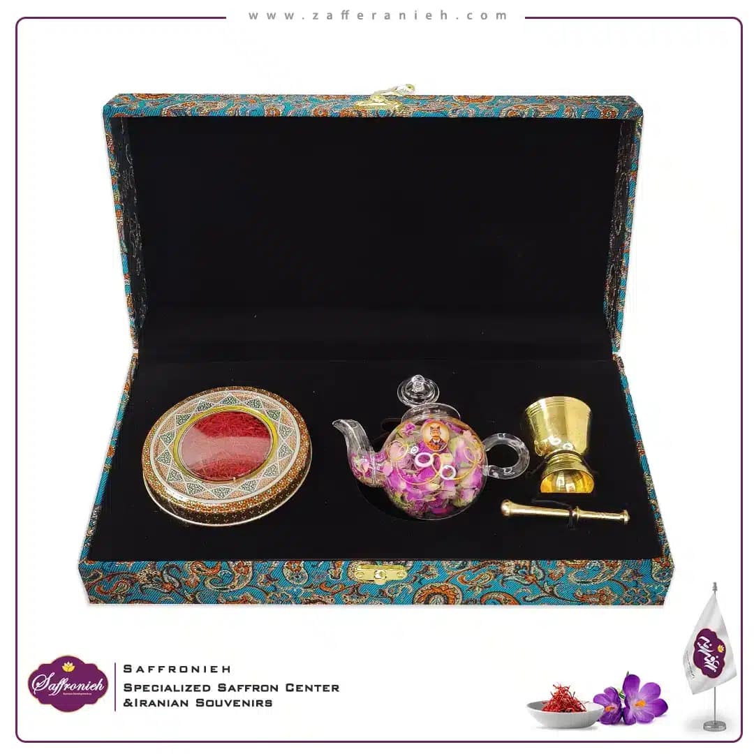 پک هدیه زعفرانی ترمه مدل فاخر