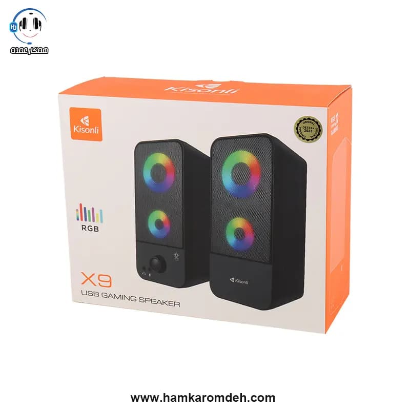 اسپیکر دو تکه X9 RGB کیسونلی (KISONLI) — تصویر ۳