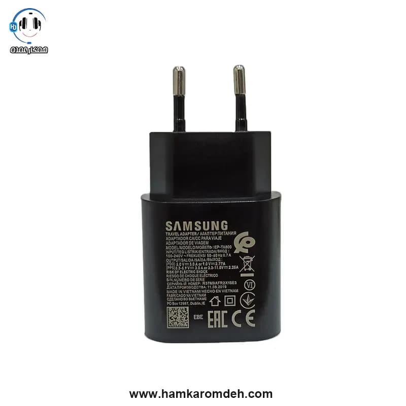 شارژر NOTE10 2PIN سامسونگ (SAMSUNG) 25W مشکی — تصویر ۲
