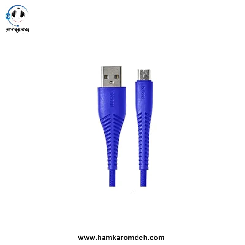کابل تبدیل BUM-301 USB به MicroUSB بیاند (BEYOND) آبی — تصویر ۲