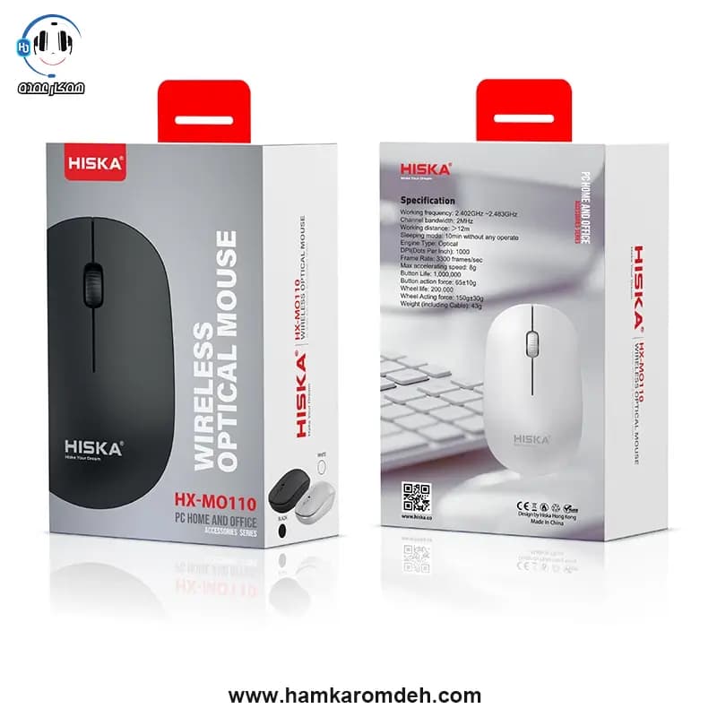 ماوس بی سیم mo110 هیسکا (HISKA) — تصویر ۳