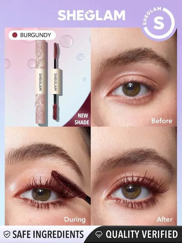 ریمل ضد آب دو سر شیگلم قرمز سری All-In-One مدل WATERPROOF Brygundy — تصویر ۵