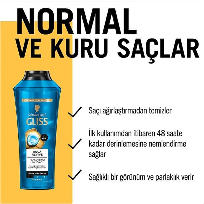 شامپو آبرسان و طراوت‌بخش مو گلیس مدل Aqua Revive — تصویر ۴