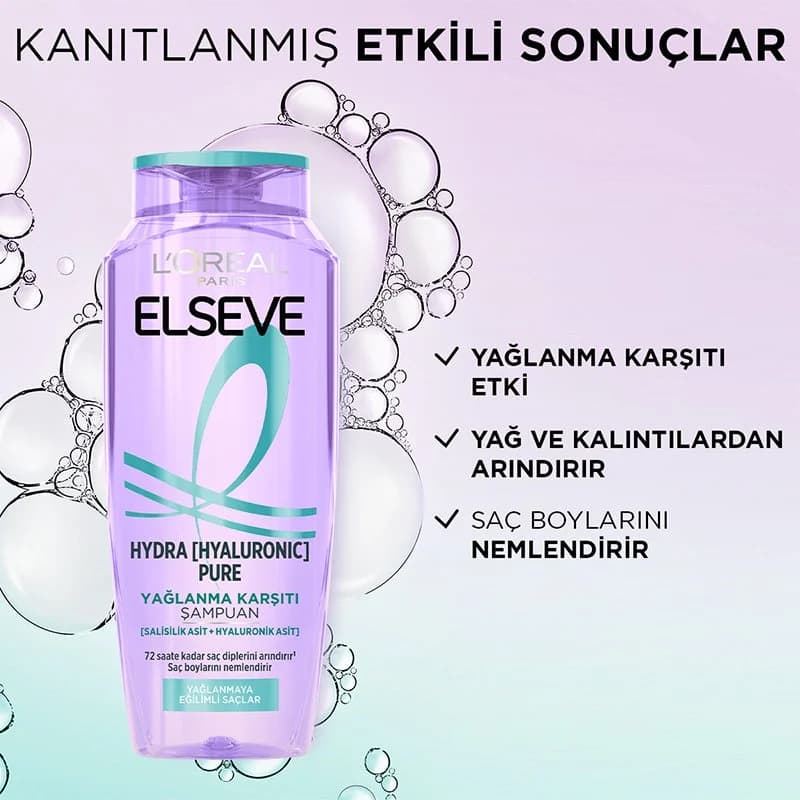 شامپو لورال موهای چرب مدل Hydra Hyaluronic Pure حجم 300 میل — تصویر ۲