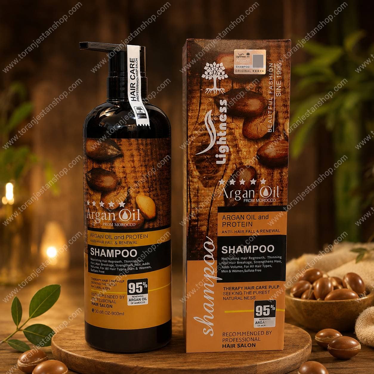 شامپو آرگان اویل لایتنس مدل Argan Oil & Protein حجم 900 میلی‌لیتر — تصویر ۳