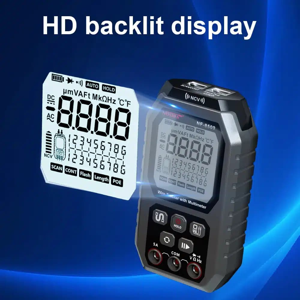 تستر شبکه نویافا NF-8509 | کابل‌یاب و مولتی‌متر — تصویر ۹