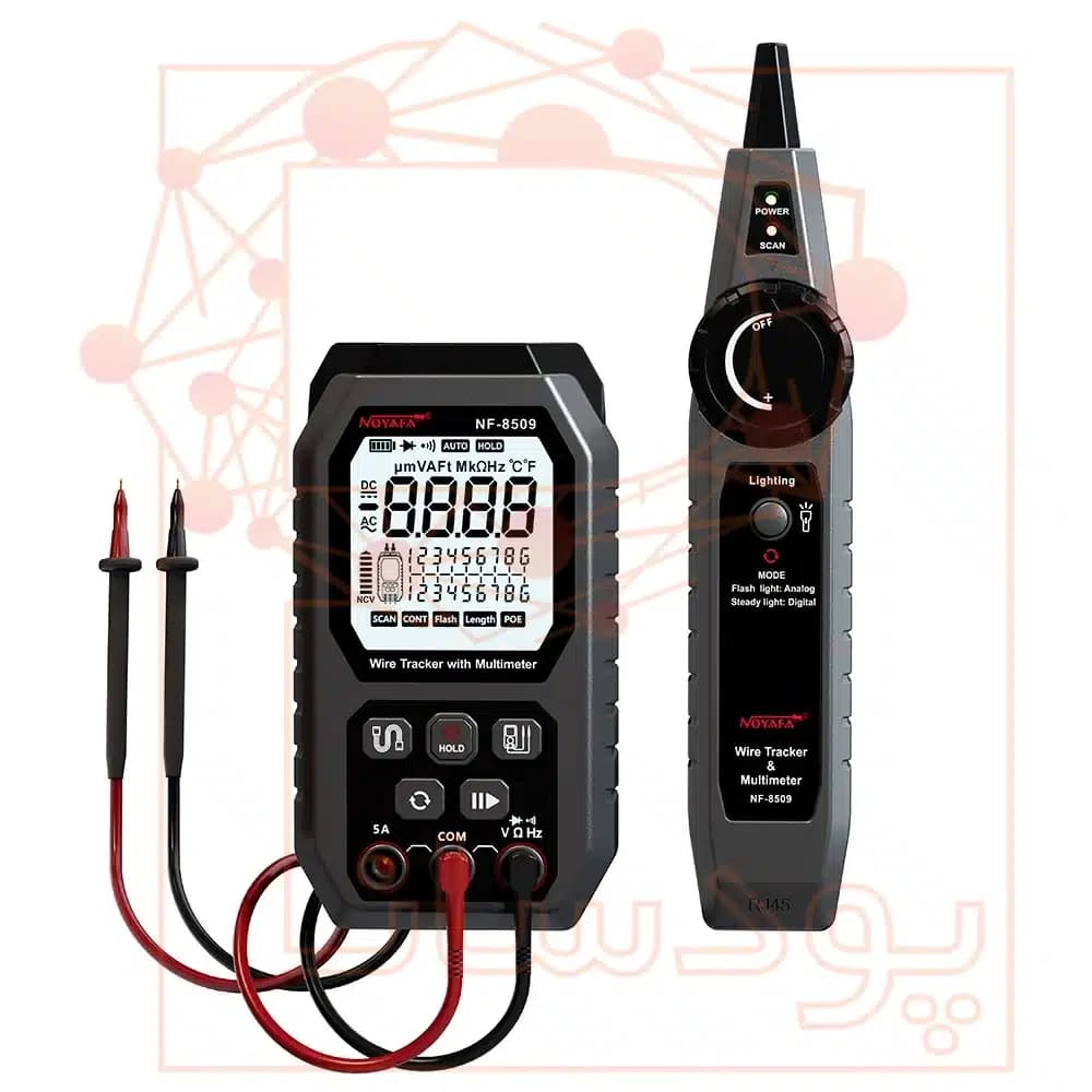 تستر شبکه نویافا NF-8509 | کابل‌یاب و مولتی‌متر — تصویر ۶