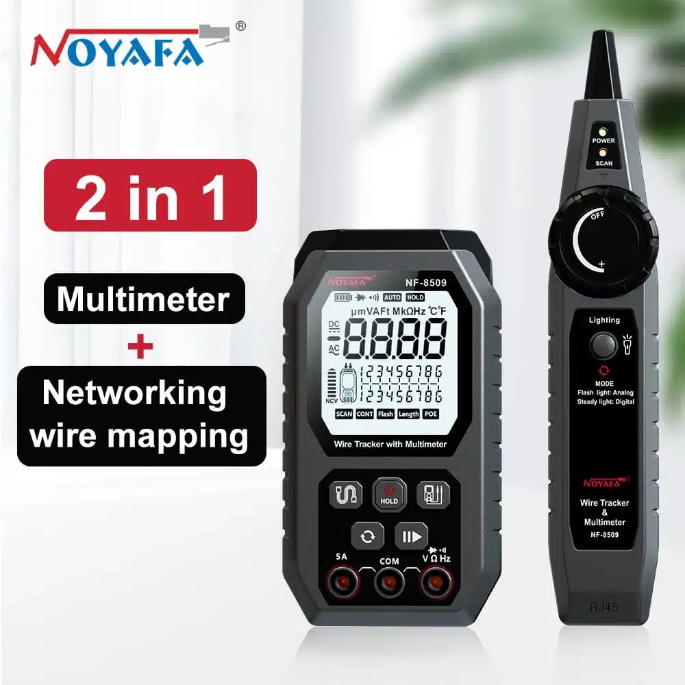 تستر شبکه نویافا NF-8509 | کابل‌یاب و مولتی‌متر — تصویر ۲