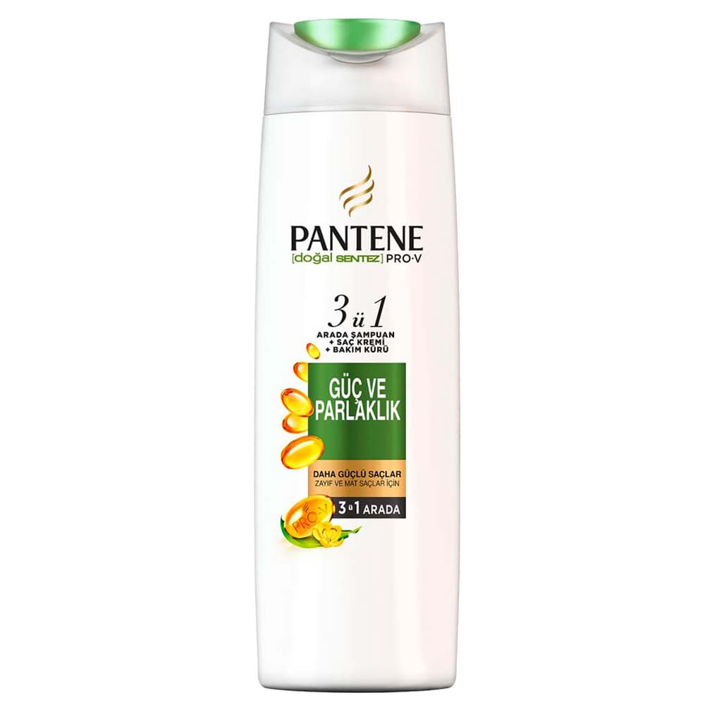 شامپو 3 در 1 پنتن PANTENE مدل Güc Ve Parlaklik حجم500 میلی لیتر