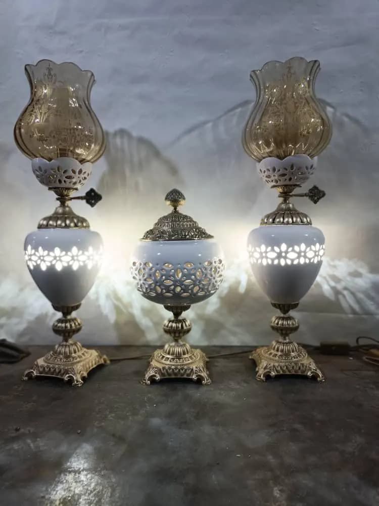 ست چراغ آنتیک مشبک کلاسیک — تصویر ۲