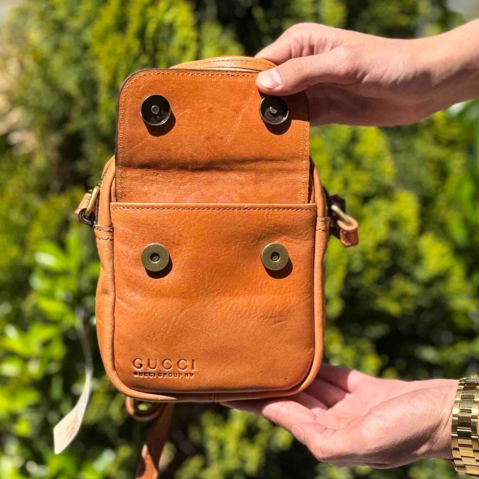 کیف دوشی چرم طبیعی GUCCI کد (7792) — تصویر ۵