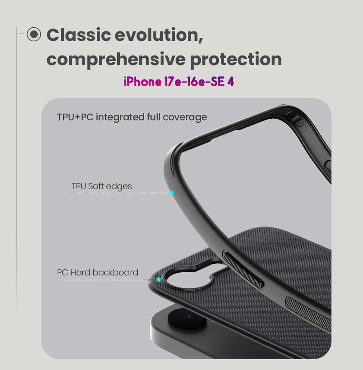 قاب ضدضربه دودی مگنتی iPhone 17e مارک نیلکین مدل Super Frosted Shield Pro Clear Magnetic — تصویر ۱۱