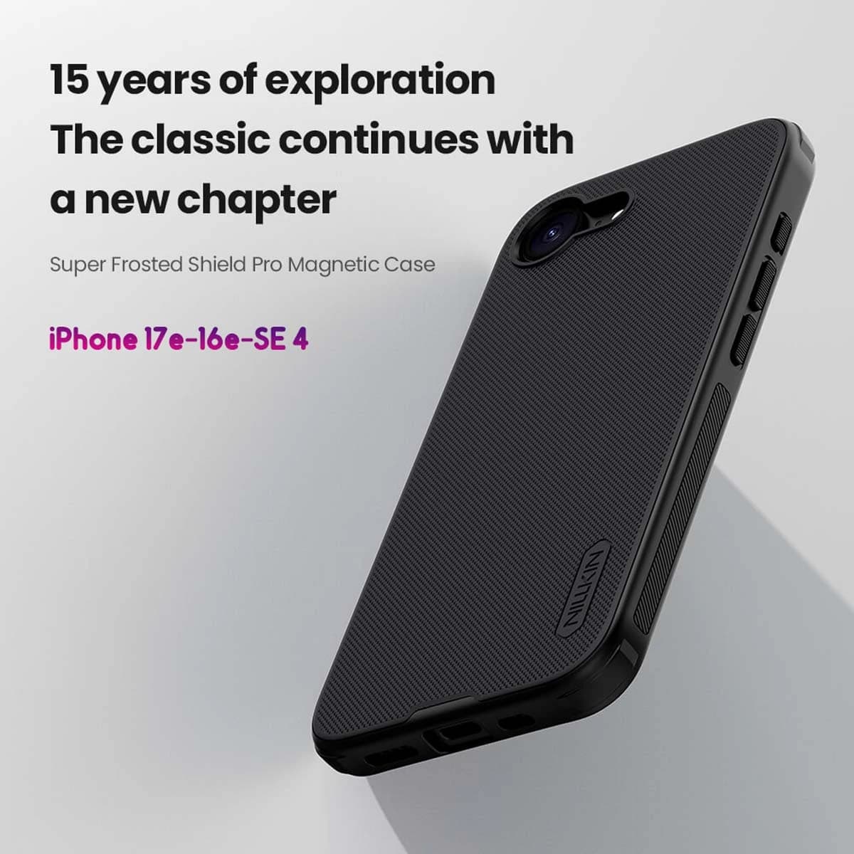 قاب ضدضربه دودی مگنتی iPhone 17e مارک نیلکین مدل Super Frosted Shield Pro Clear Magnetic — تصویر ۷